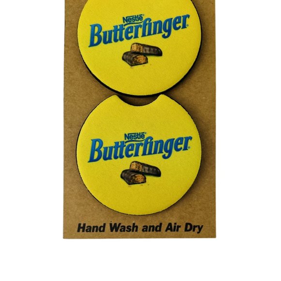 Car Coasters Butterfinger Nestle Chocolate Candy Bar Snack Set of 2 Neoprene - Picture 8 of 9